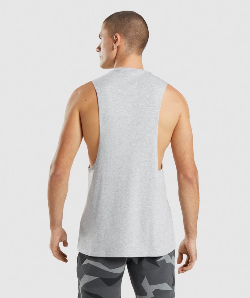 Men's Gymshark Critical 2.0 Drop Arm Tanks Light Grey | NZ 5PXGMD